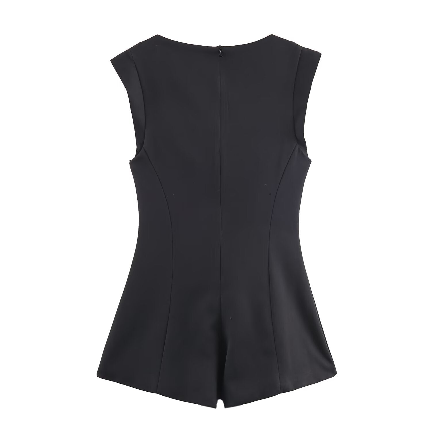 Jewelry button up short jumpsuit