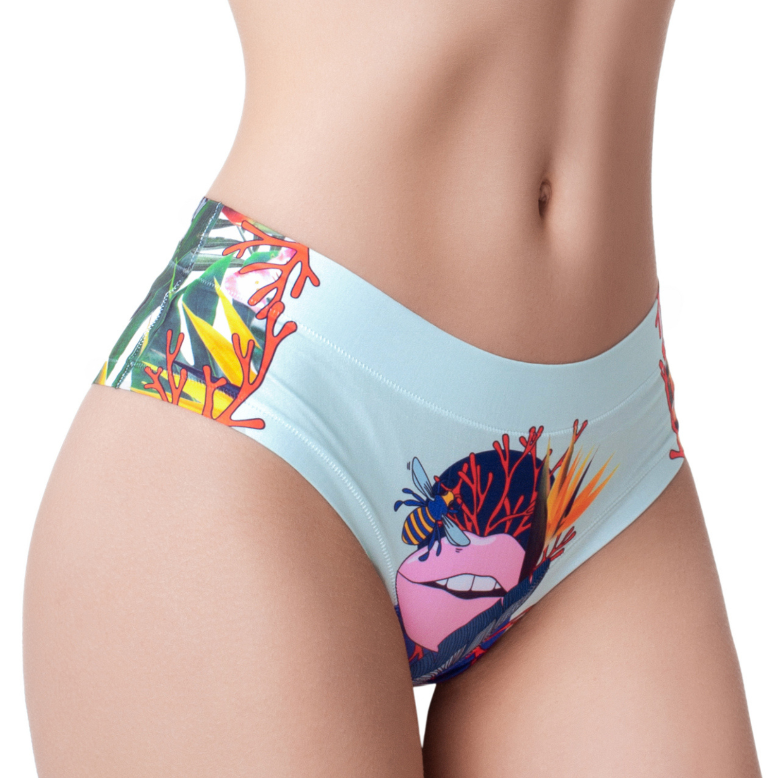 Memème Women’s Ultra-Comfortable BOTANIC PANIC - Lips - Panties | Original Prints, Unique Designs | Breathable Cotton Crotch, Stretchy Fit, Soft Flat Seams, No Elastic Bands | Two Styles: Slip/Brief and Thong | Everyday Use