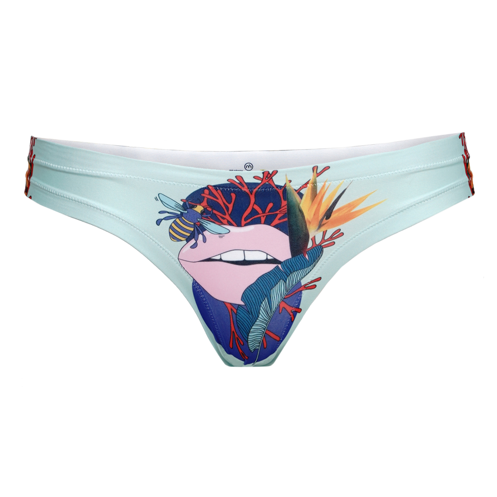 Memème Women’s Ultra-Comfortable BOTANIC PANIC - Lips - Panties | Original Prints, Unique Designs | Breathable Cotton Crotch, Stretchy Fit, Soft Flat Seams, No Elastic Bands | Two Styles: Slip/Brief and Thong | Everyday Use