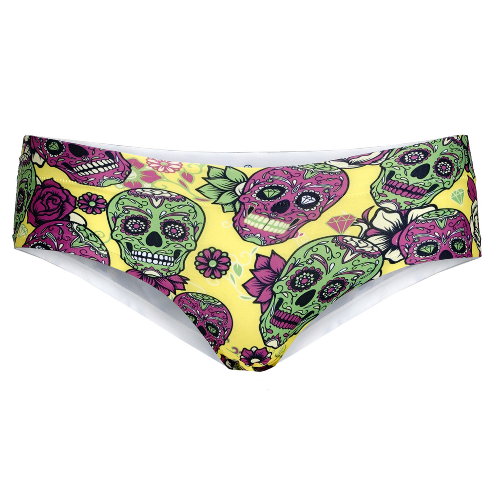 Memème Women’s Ultra-Comfortable SKULLS LOVERS - Muerto - Panties | Original Prints, Unique Designs | Breathable Cotton Crotch, Stretchy Fit, Soft Flat Seams, No Elastic Bands | Two Styles: Slip/Brief and Thong | Everyday Use